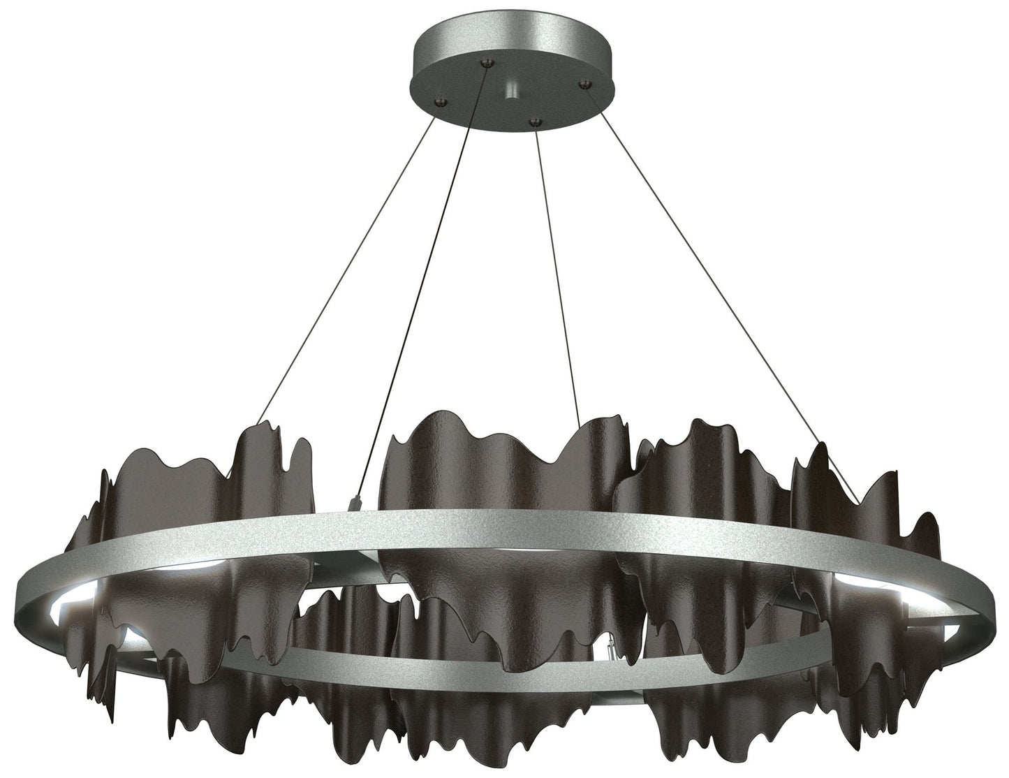 Hildene 38"W Oil Rubbed Bronze Accented Circular  Standard LED Pendant