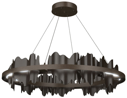Hildene 38"W Oiled Bronze Accented Circular Bronze Standard LED Pendan