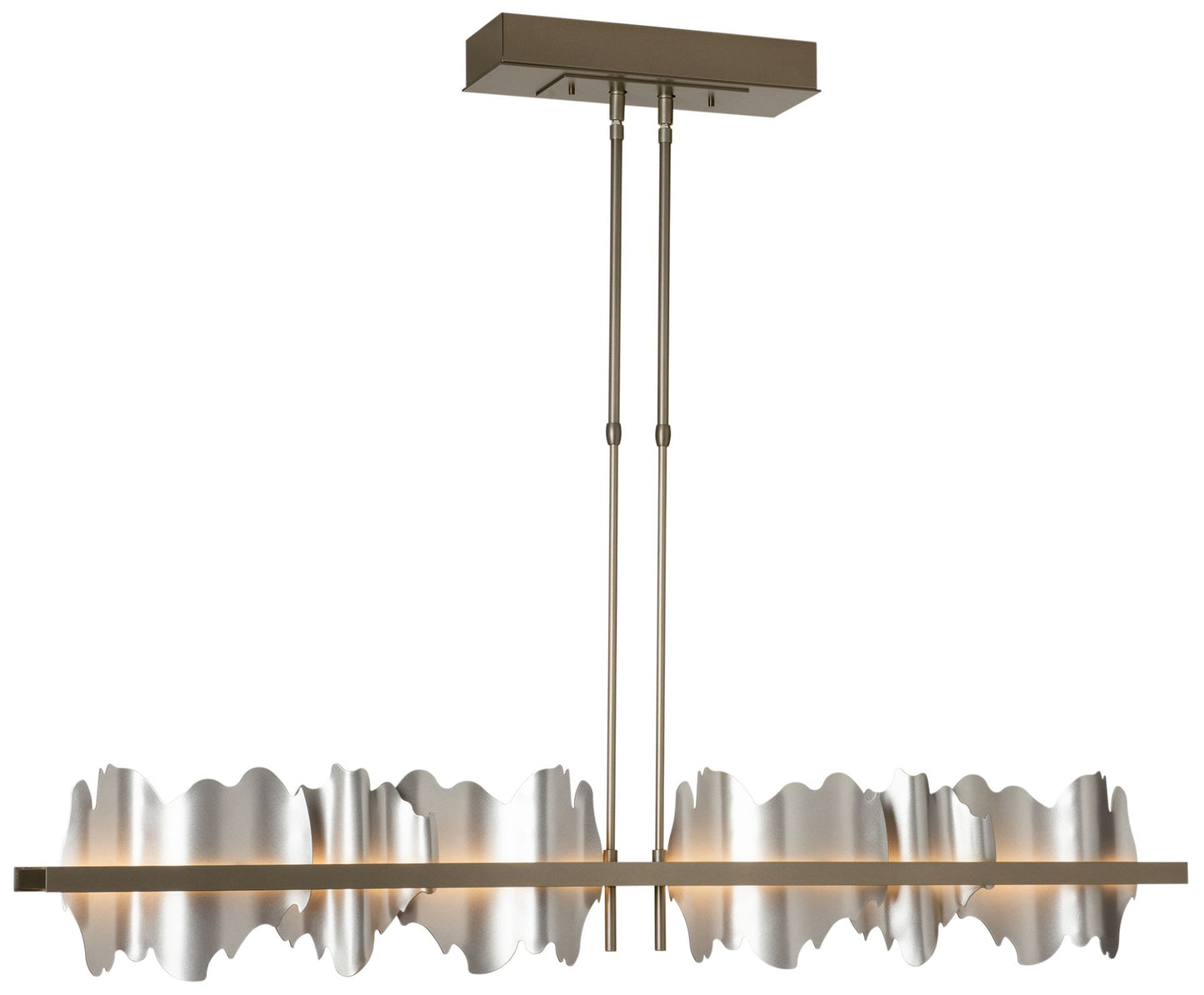 Hildene 51.9" Dark Smoke & Vintage Platinum Long LED Pendant