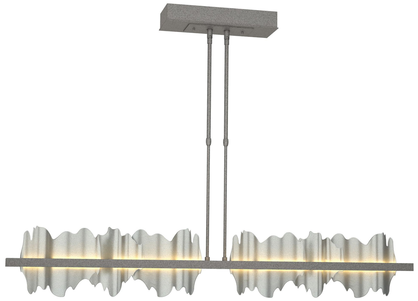 Hildene 51.9" Natural Iron & Vintage Platinum Long LED Pendant