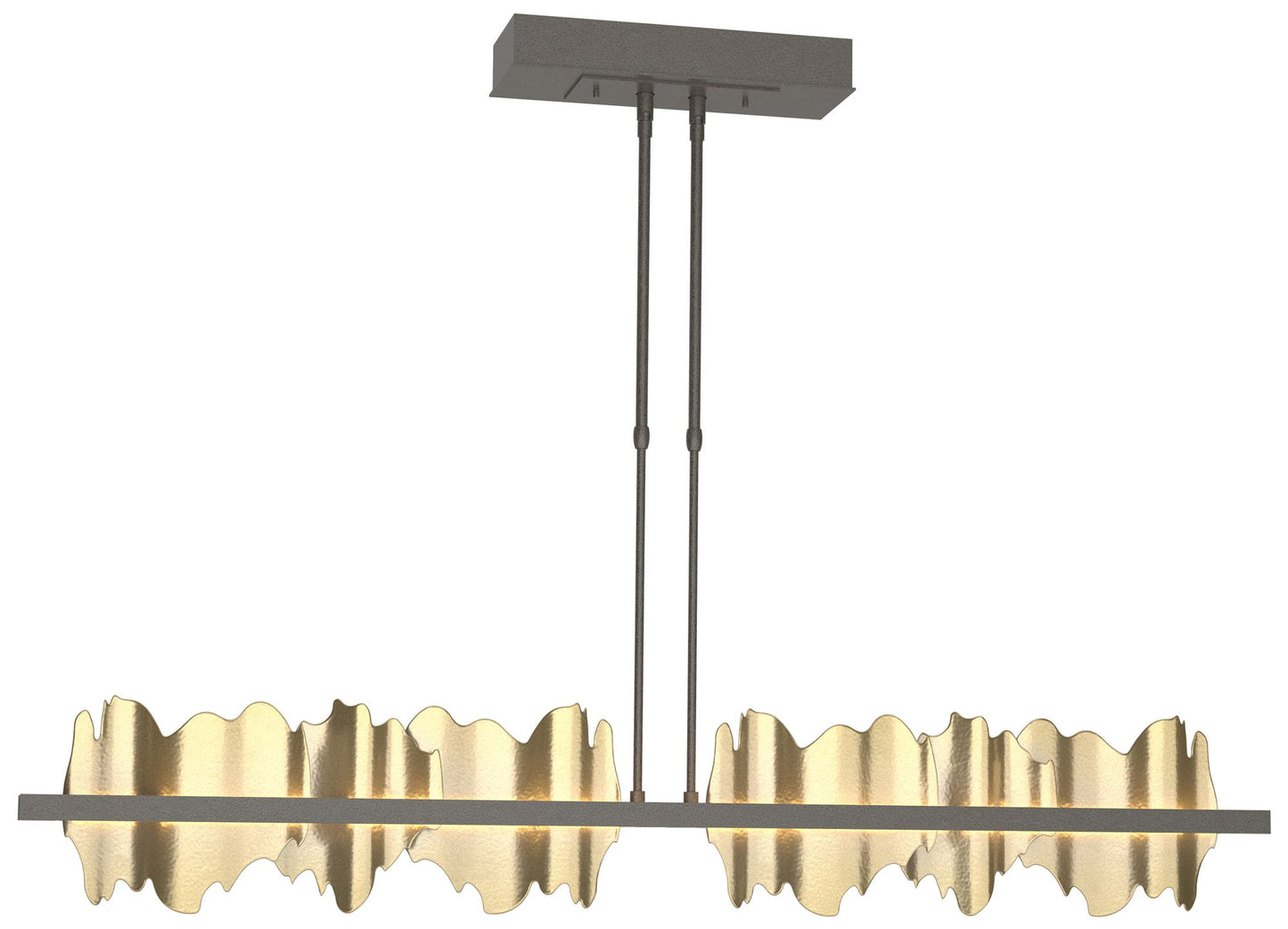Hildene 51.9" Wide Large Dark Smoke And Modern Brass LED Pendant