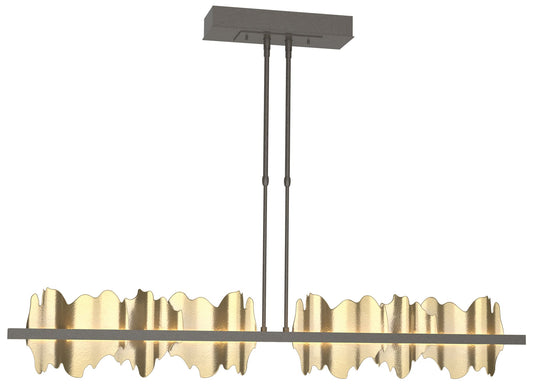 Hildene 51.9" Wide Large Dark Smoke And Modern Brass LED Pendant
