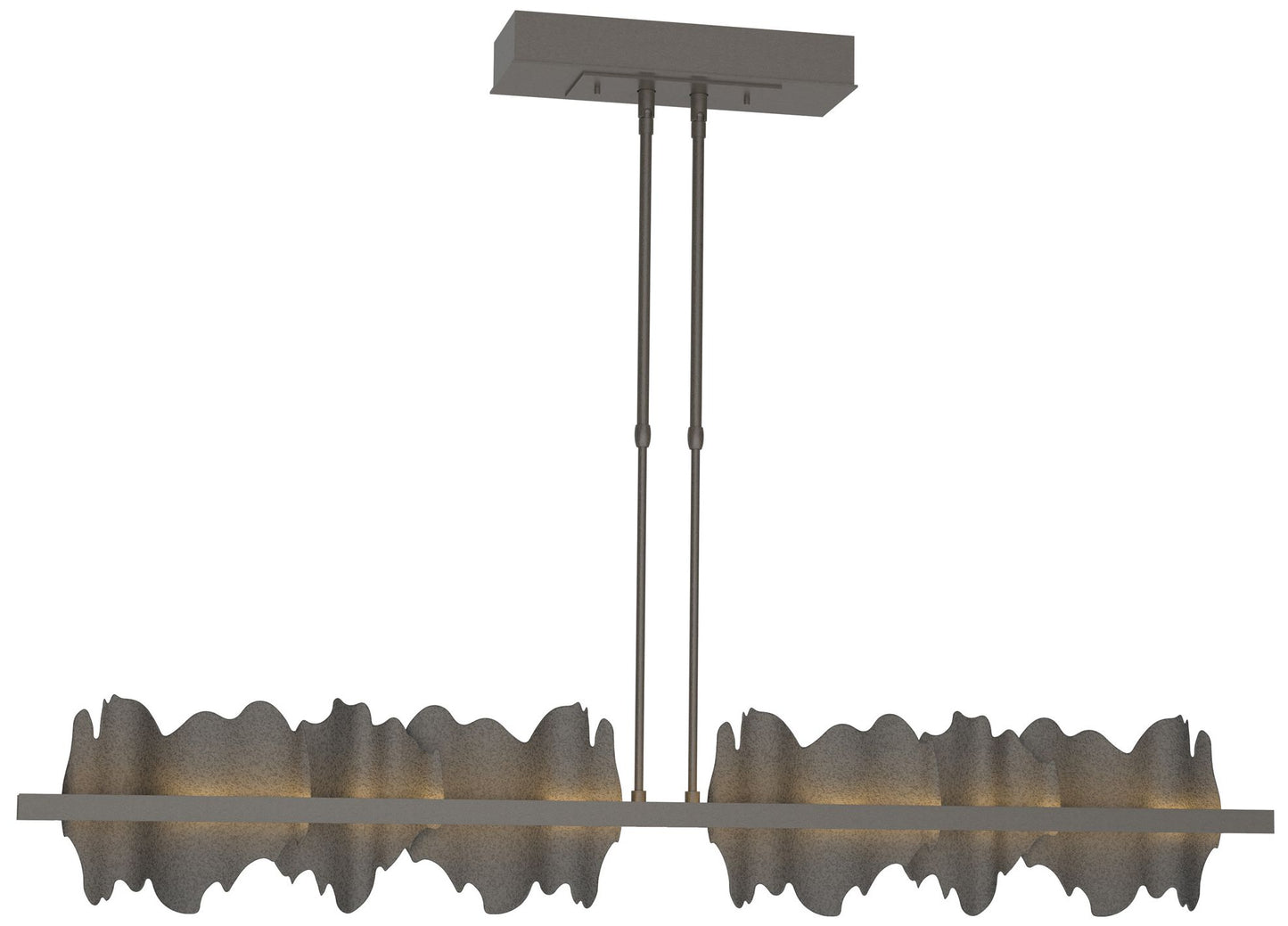 Hildene 51.9" Wide Large Dark Smoke And Natural Iron LED Pendant