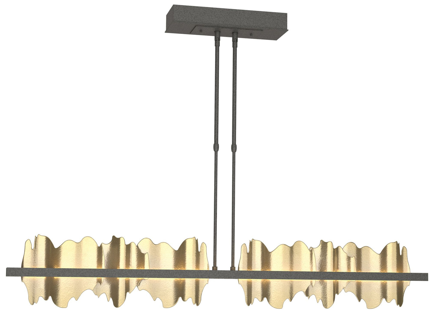 Hildene 51.9" Wide Large Natural Iron And Modern Brass LED Pendant
