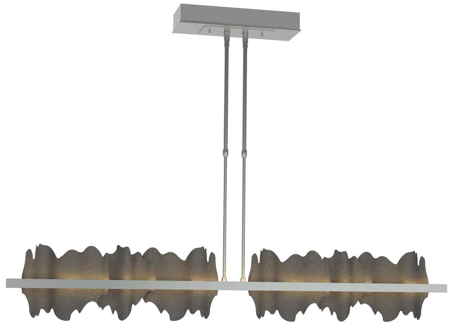 Hildene 51.9" Wide Large Vintage Platinum And Natural Iron LED Pendant