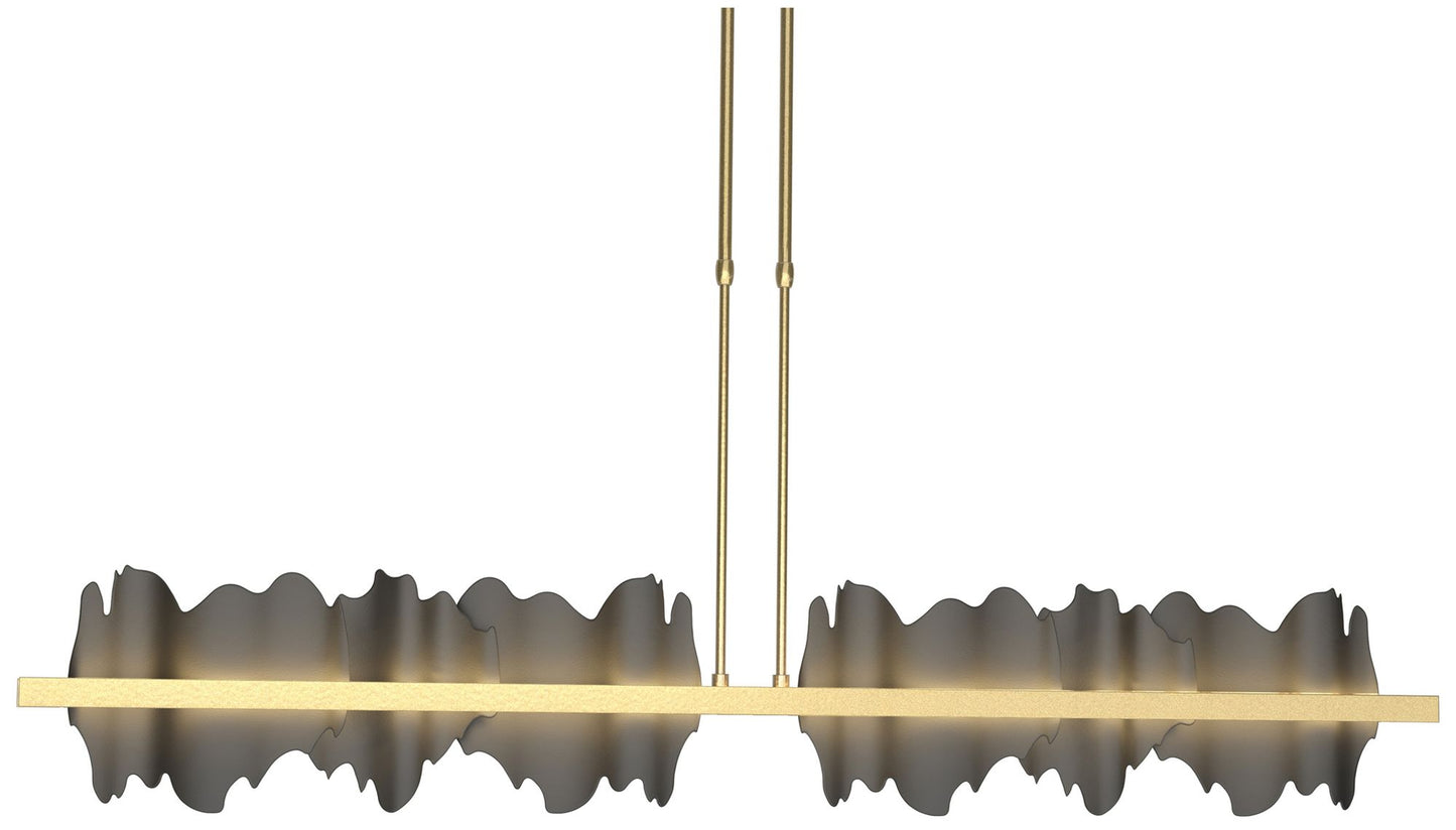 Hildene 51.9"W Black Accented Large Modern Brass Long LED Pendant