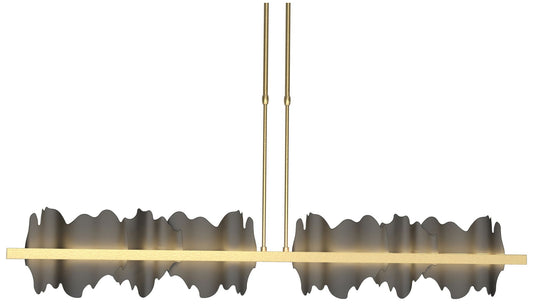 Hildene 51.9"W Black Accented Large Modern Brass Long LED Pendant