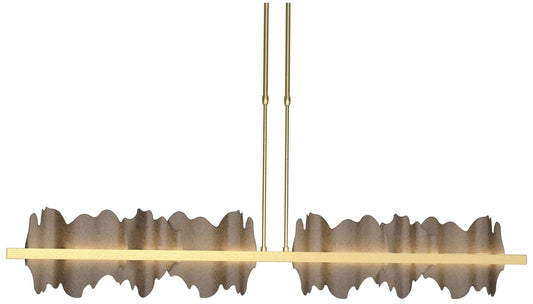 Hildene 51.9"W Bronze Accented Large Modern Brass Long LED Pendant