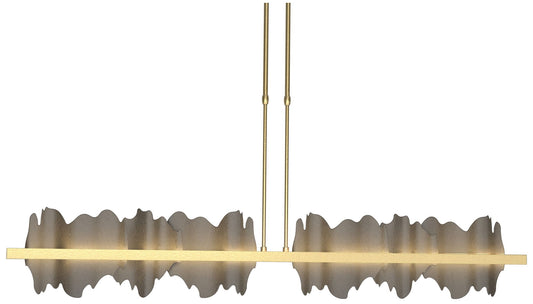 Hildene 51.9"W Dark Smoke Accented Large Modern Brass Long LED Pendant