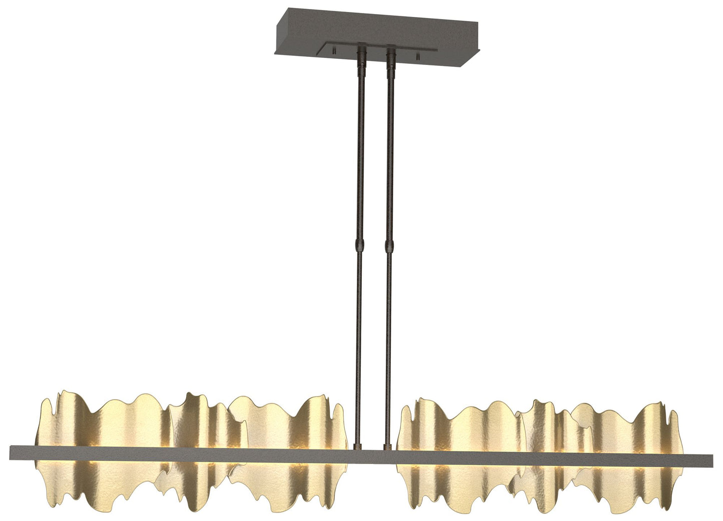 Hildene 51.9"W Large Oil Rubbed Bronze And Modern Brass LED Pendant