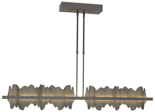 Hildene 51.9"W Large Oil Rubbed Bronze And Natural Iron LED Pendant