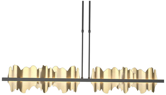 Hildene 51.9"W Modern Brass Accented Large Black Long LED Pendant