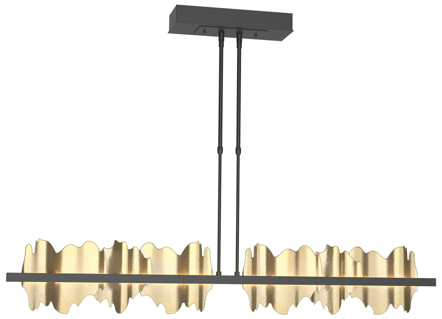 Hildene 51.9"W Modern Brass Accented Large Black Standard LED Pendant