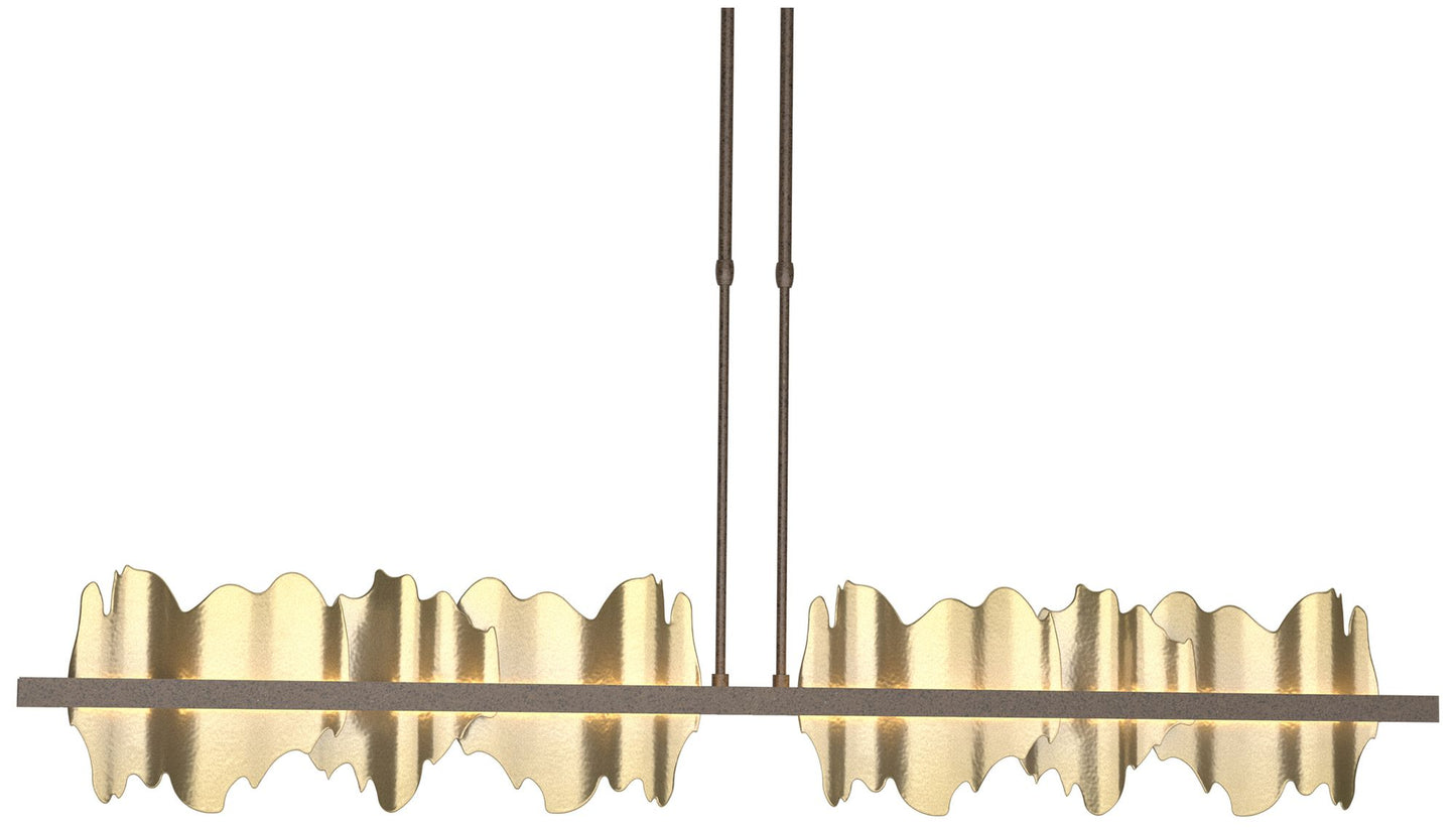 Hildene 51.9"W Modern Brass Accented Large Bronze Long LED Pendant