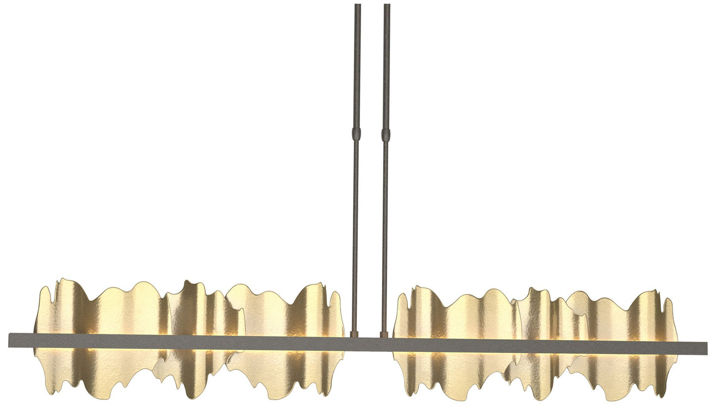 Hildene 51.9"W Modern Brass Accented Large Dark Smoke Long LED Pendant