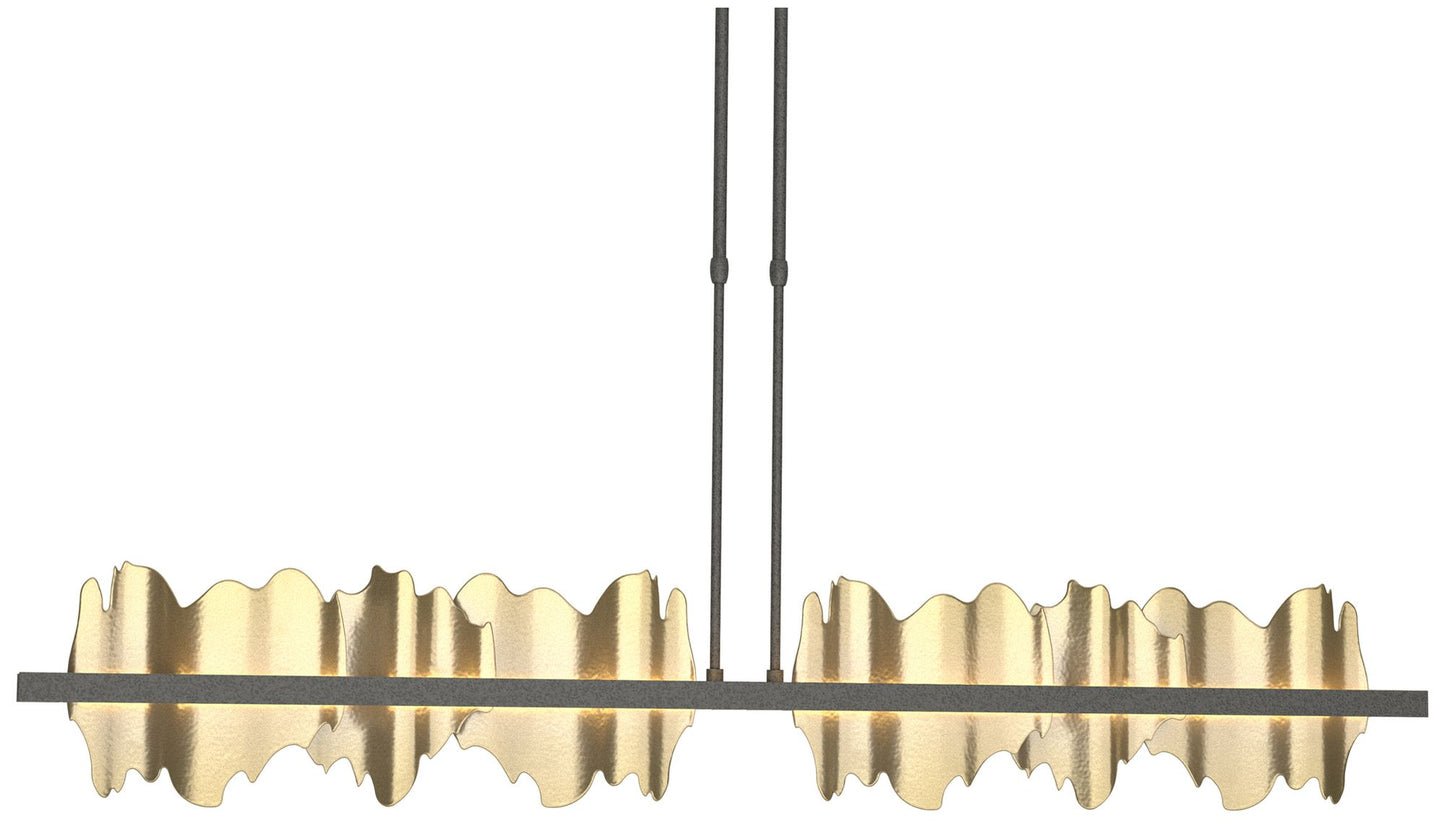 Hildene 51.9"W Modern Brass Accented Large Natural Iron Long LED Penda