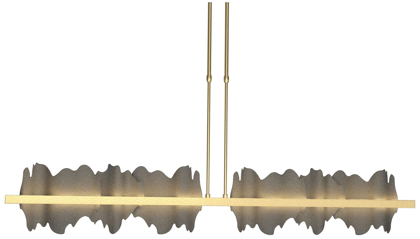 Hildene 51.9"W Natural Iron Accented Large Modern Brass Long LED Penda