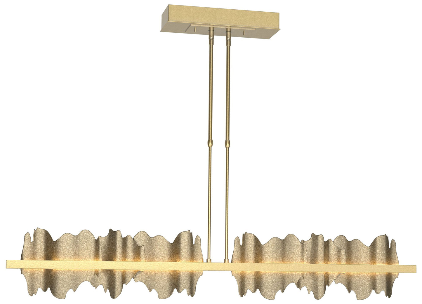 Hildene 51.9"W Soft Gold Accented Large Modern Brass Standard LED Pend