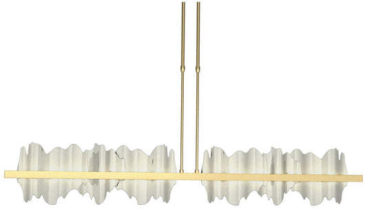 Hildene 51.9"W Sterling Accented Large Modern Brass Long LED Pendant