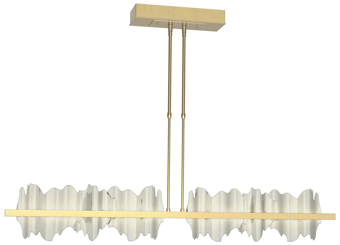 Hildene 51.9"W Sterling Accented Large Modern Brass Standard LED Penda