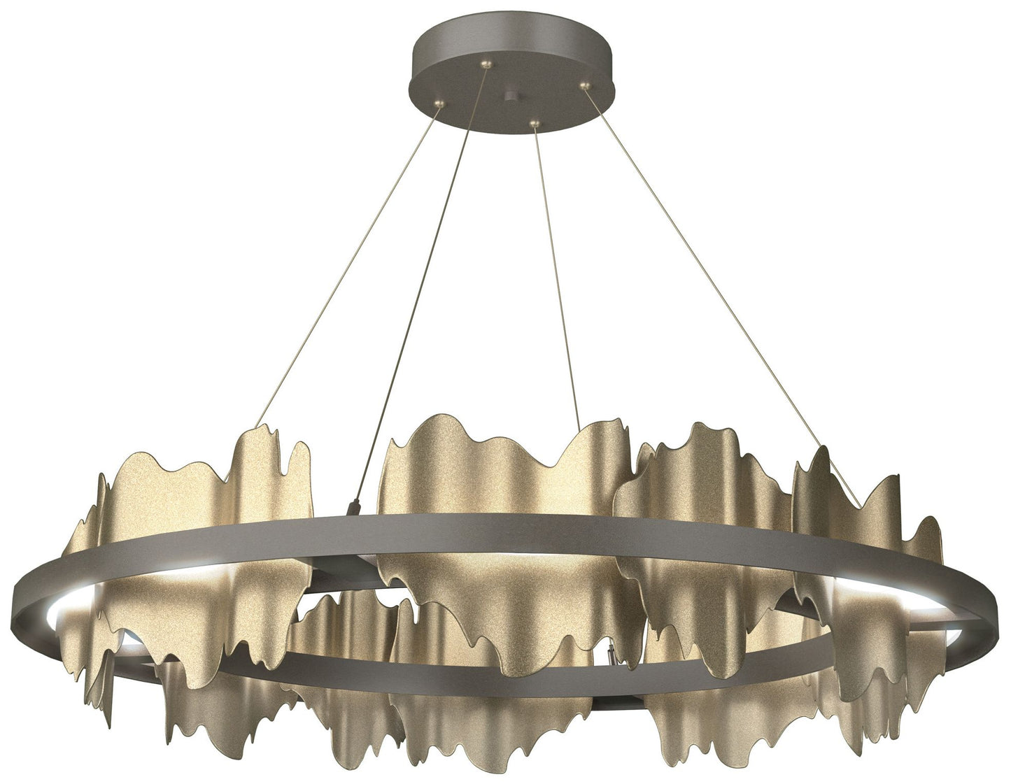 Hildene Circular LED Pendant - Dark Smoke - Gold