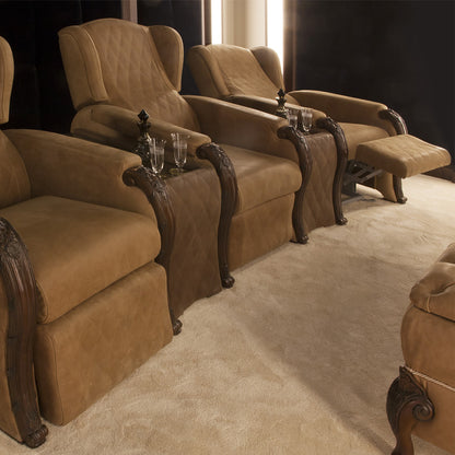 Home Cinema Walnut Italian Reclining Armchair