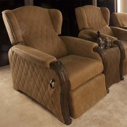 Home Cinema Walnut Italian Reclining Armchair