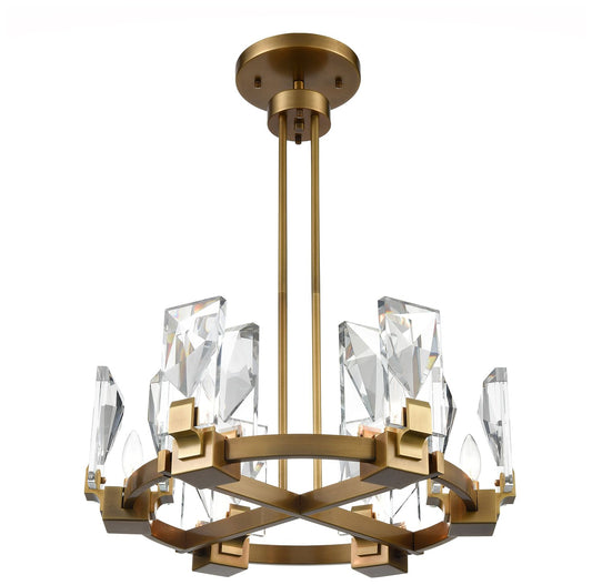 Horizon 6-Light 24 Inch Aged Brass Wheel Styled Chandelier