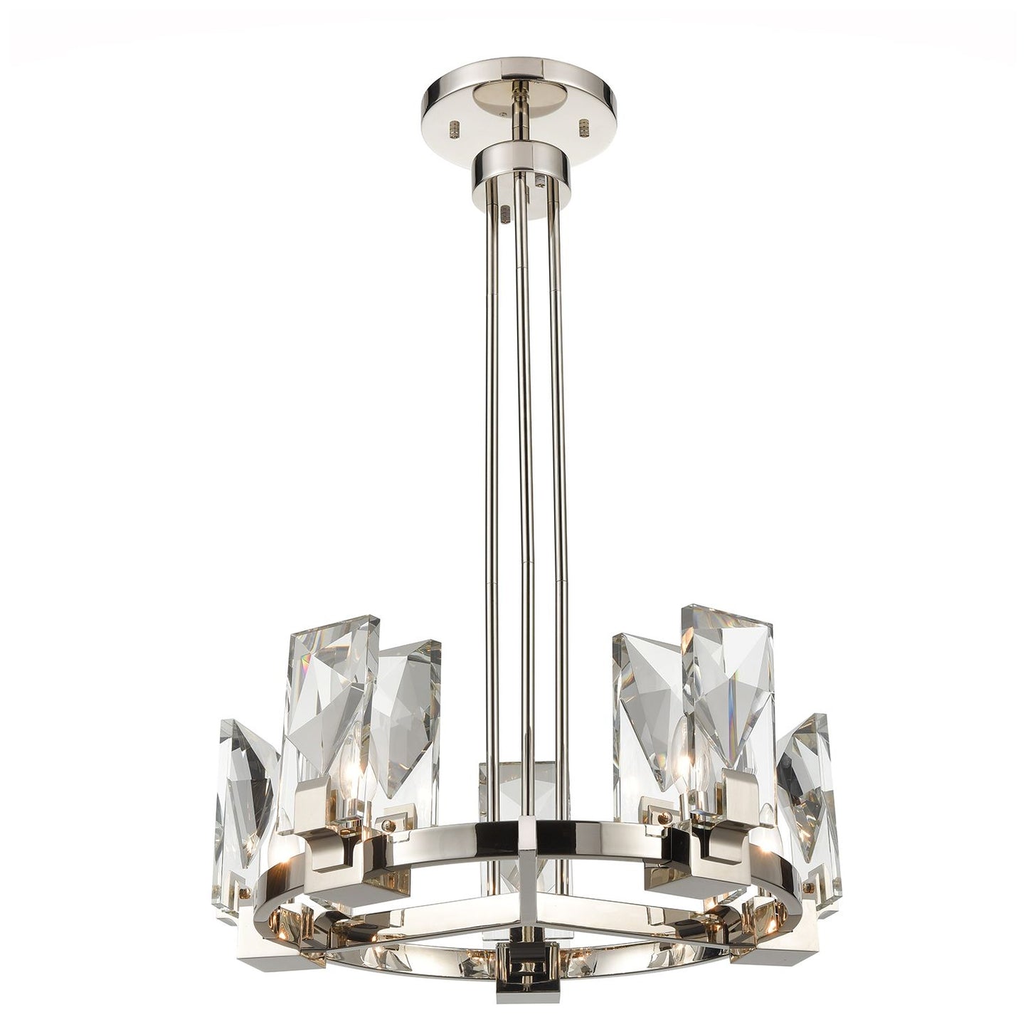 Horizon 6-Light 24 Inch Polished Nickel Wheel Styled Chandelier