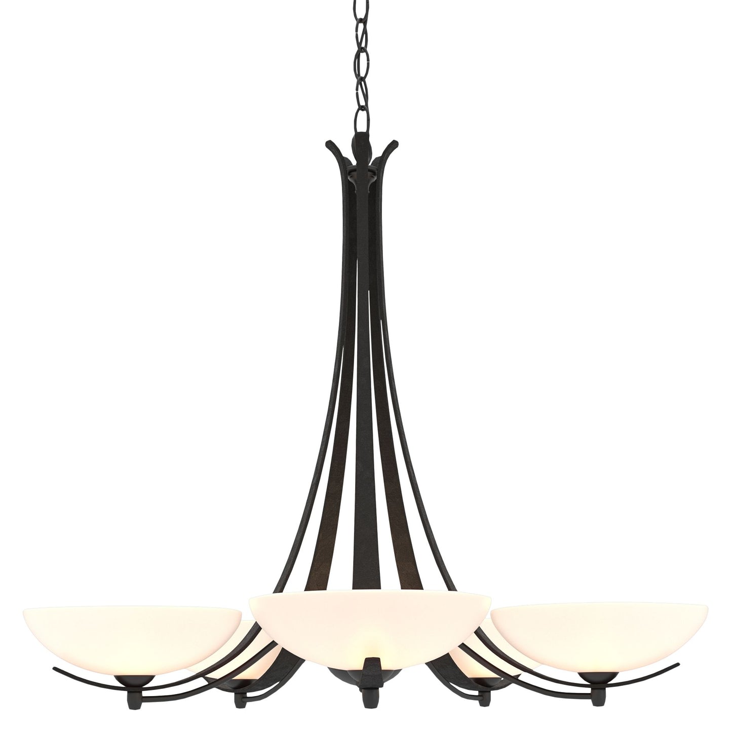 Hubbardton Forge Aegis 31 1/4"W Black 5-Light Chandelier