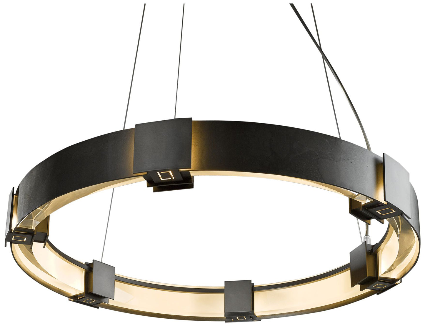 Hubbardton Forge Aura Pendant 28.9" Dark Smoke Glass Ring Pendant