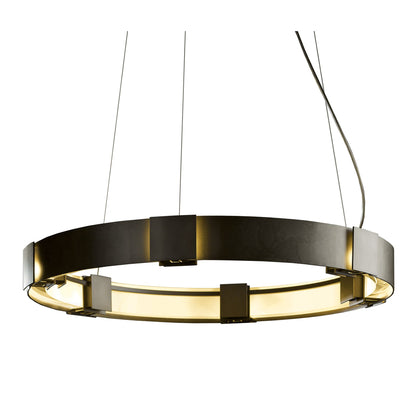 Hubbardton Forge Aura Pendant 28.9" Dark Smoke Glass Ring Pendant
