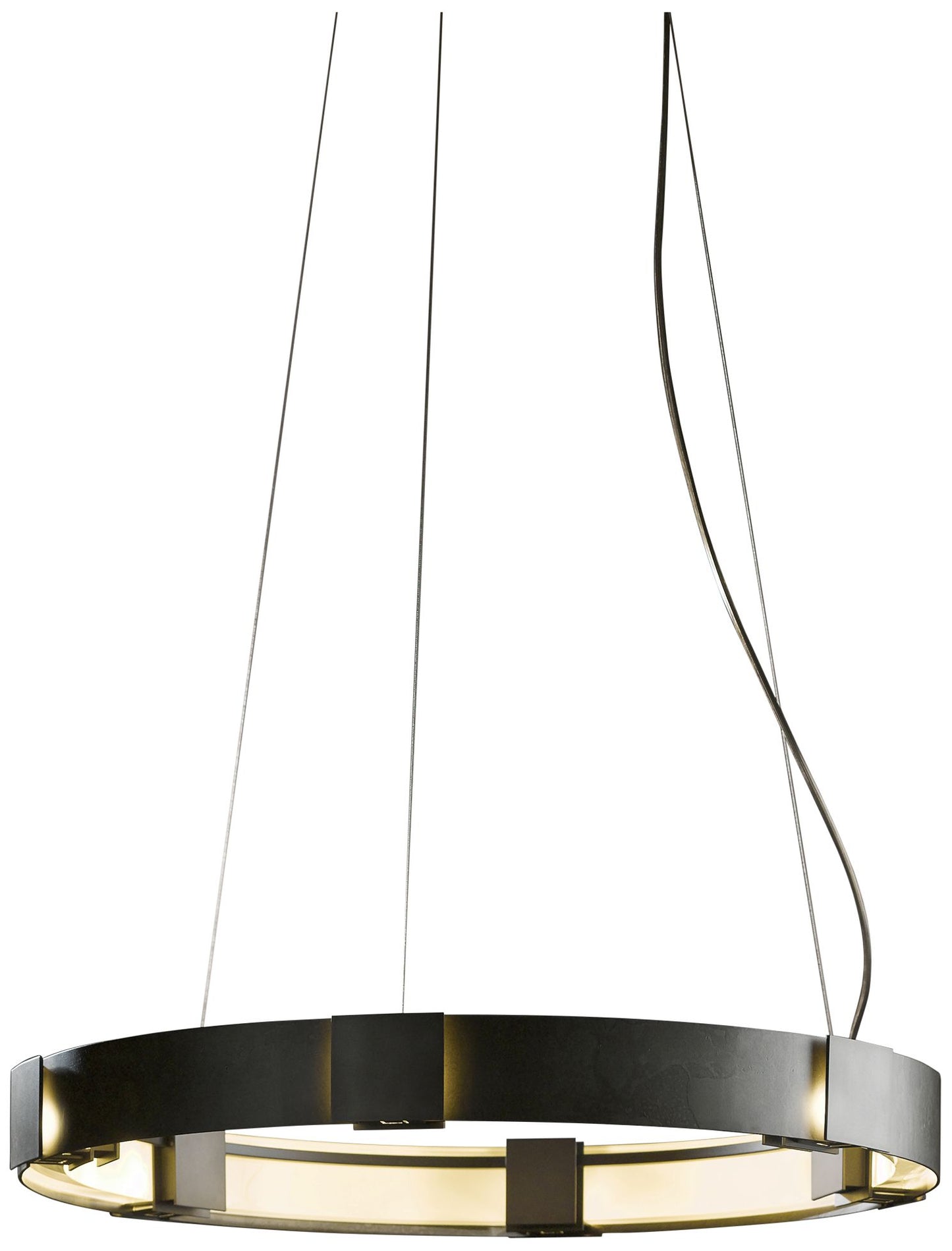 Hubbardton Forge Aura Pendant 28.9" Dark Smoke Glass Ring Pendant