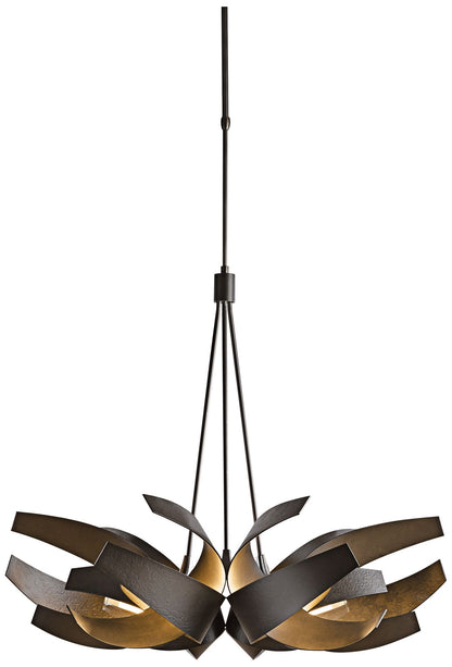 Hubbardton Forge Corona 35"W Smoke 6-Light Chandelier