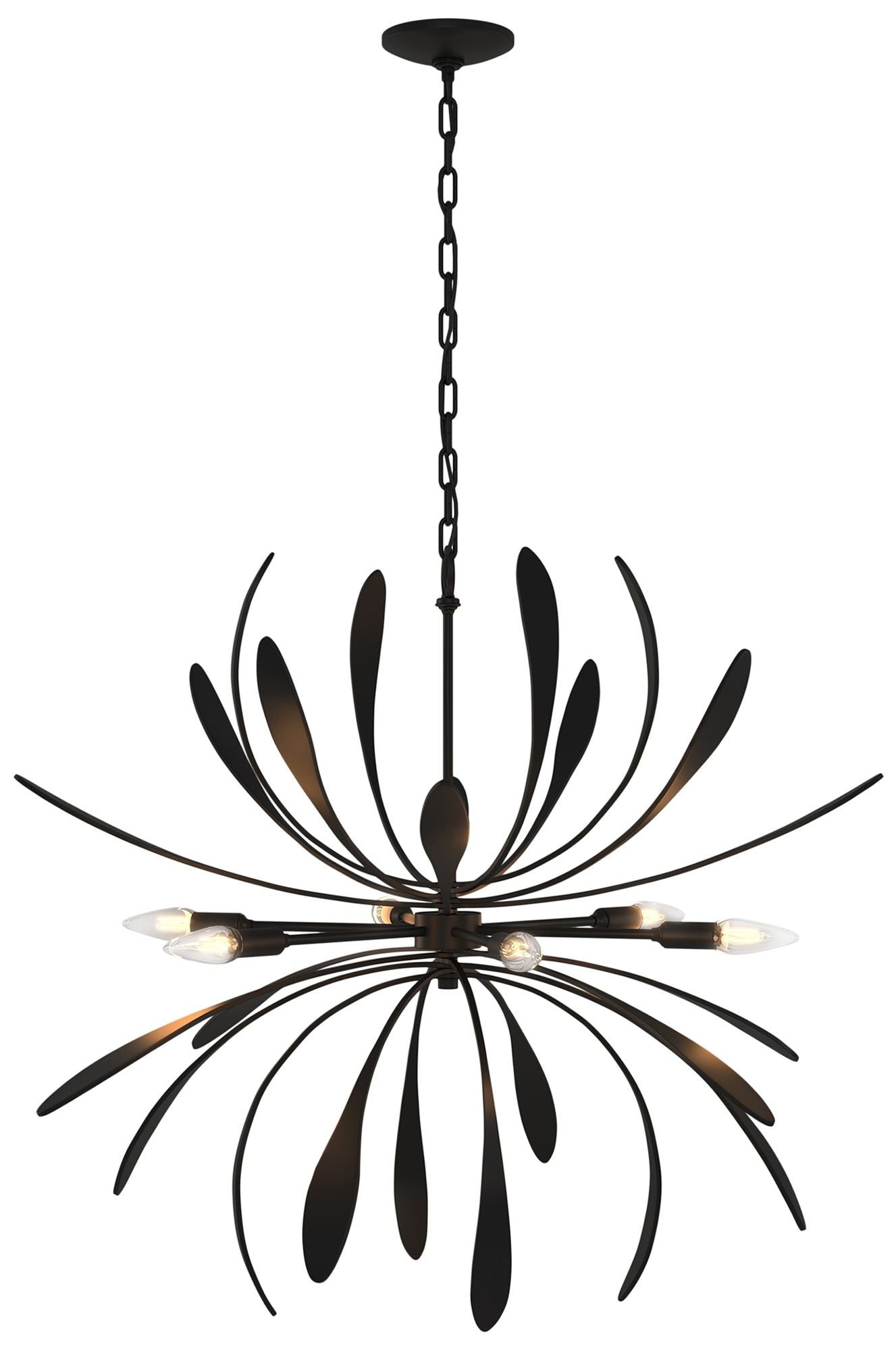 Hubbardton Forge Dahlia 32 3/4" Black Finish Modern Chandelier