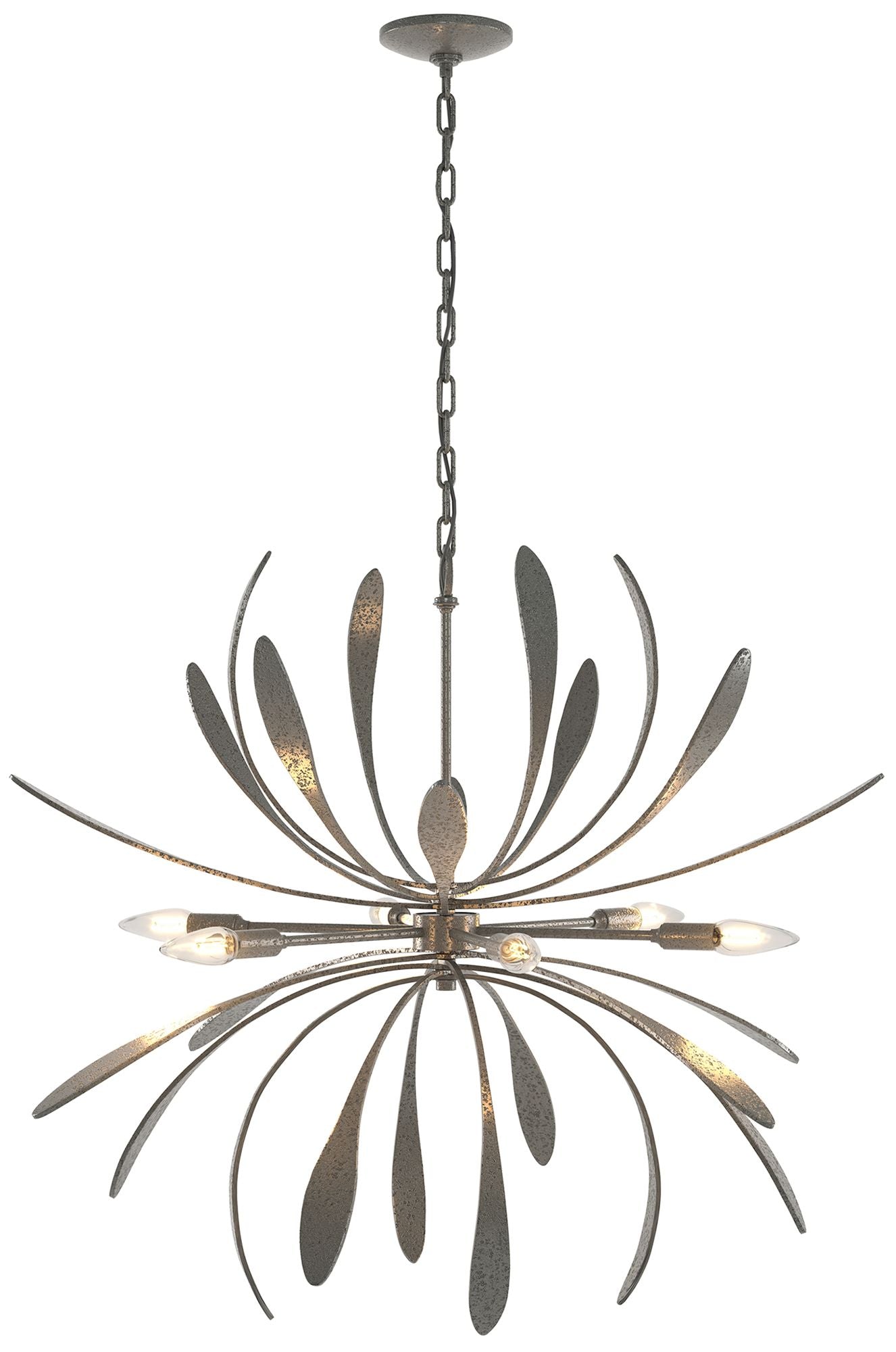Hubbardton Forge Dahlia 32 3/4" Natural Iron Finish Modern Chandelier