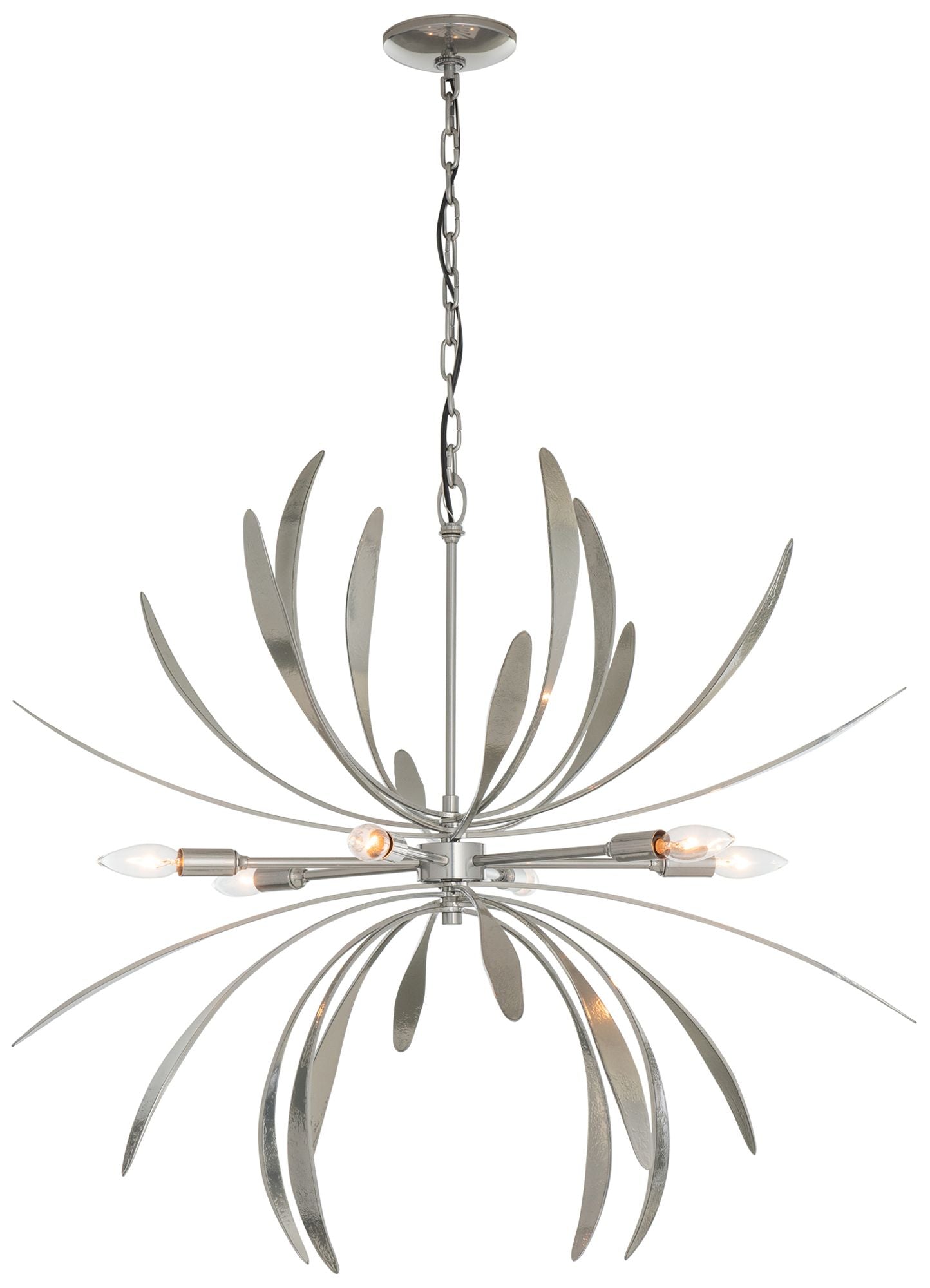 Hubbardton Forge Dahlia 32 3/4" Sterling Silver Modern Chandelier