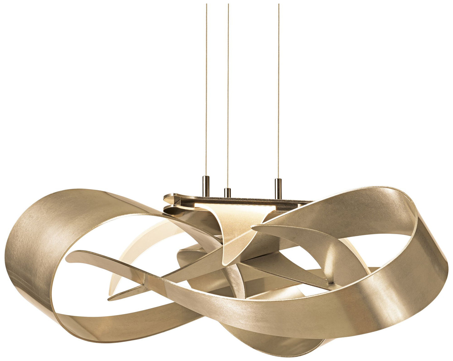 Hubbardton Forge Flux 26 1/2"W Gold Ribbon LED Pendant