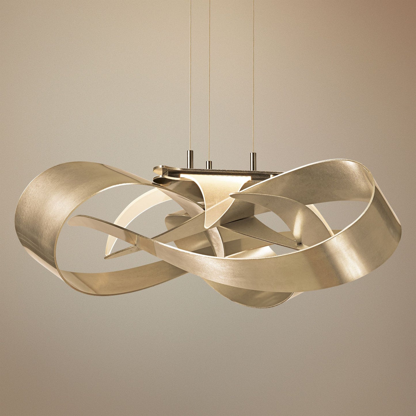 Hubbardton Forge Flux 26 1/2"W Gold Ribbon LED Pendant