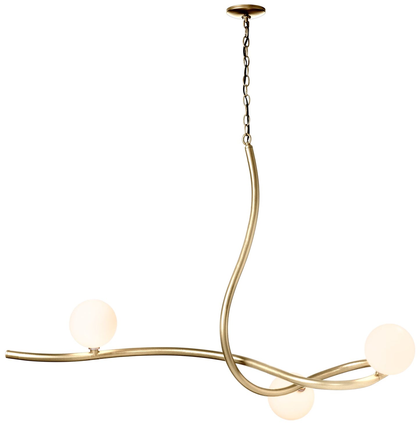Hubbardton Forge Slide 45 1/4"W Modern Brass 3-Light Pendant