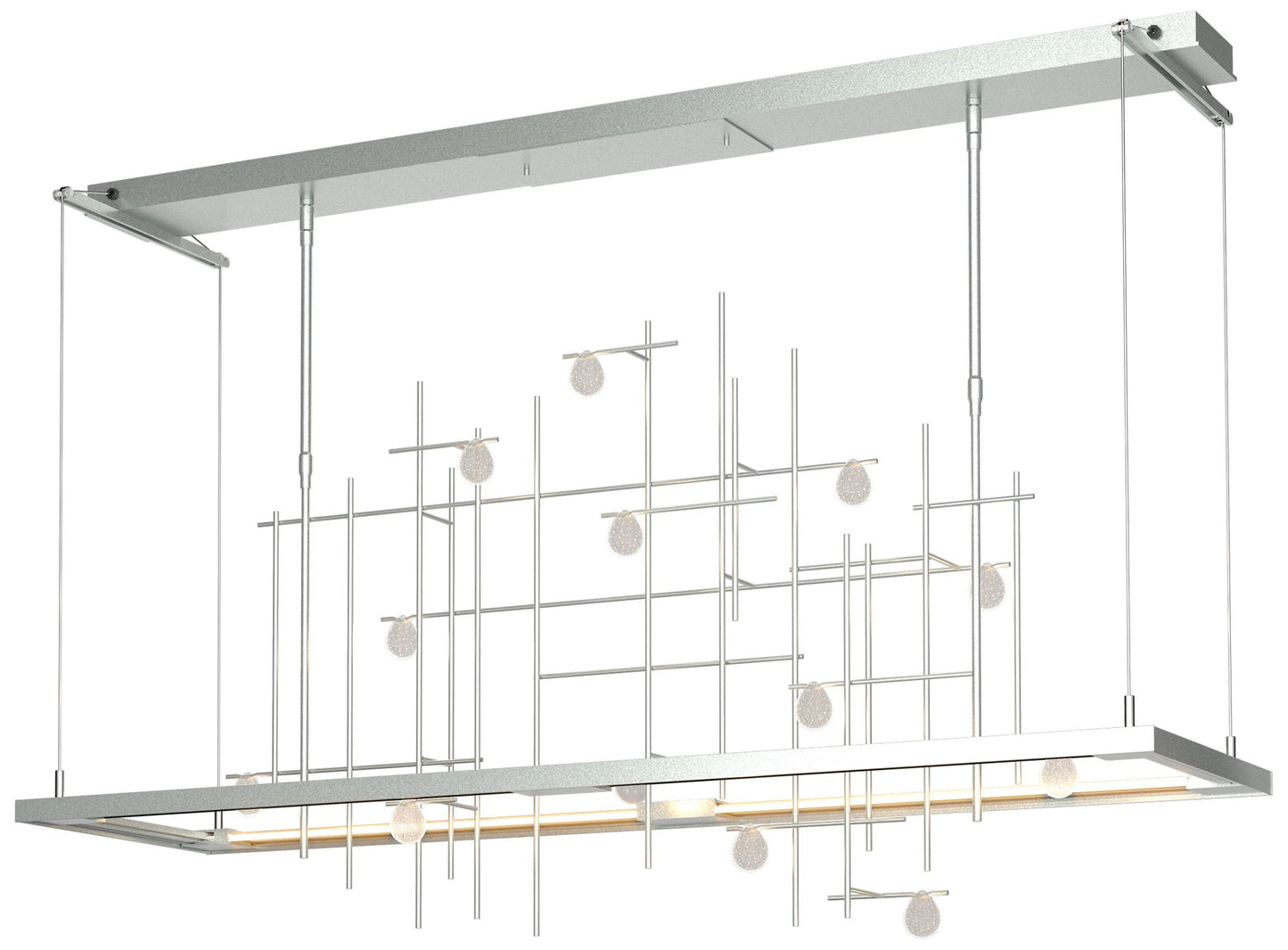 Hubbardton Forge Spring 53 1/2" Clear Bubble Glass Modern LED Pendant