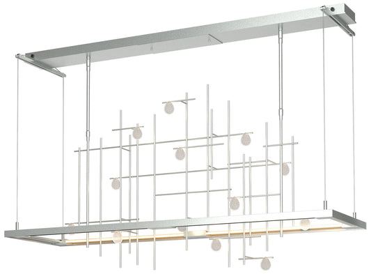 Hubbardton Forge Spring 53 1/2" Clear Bubble Glass Modern LED Pendant