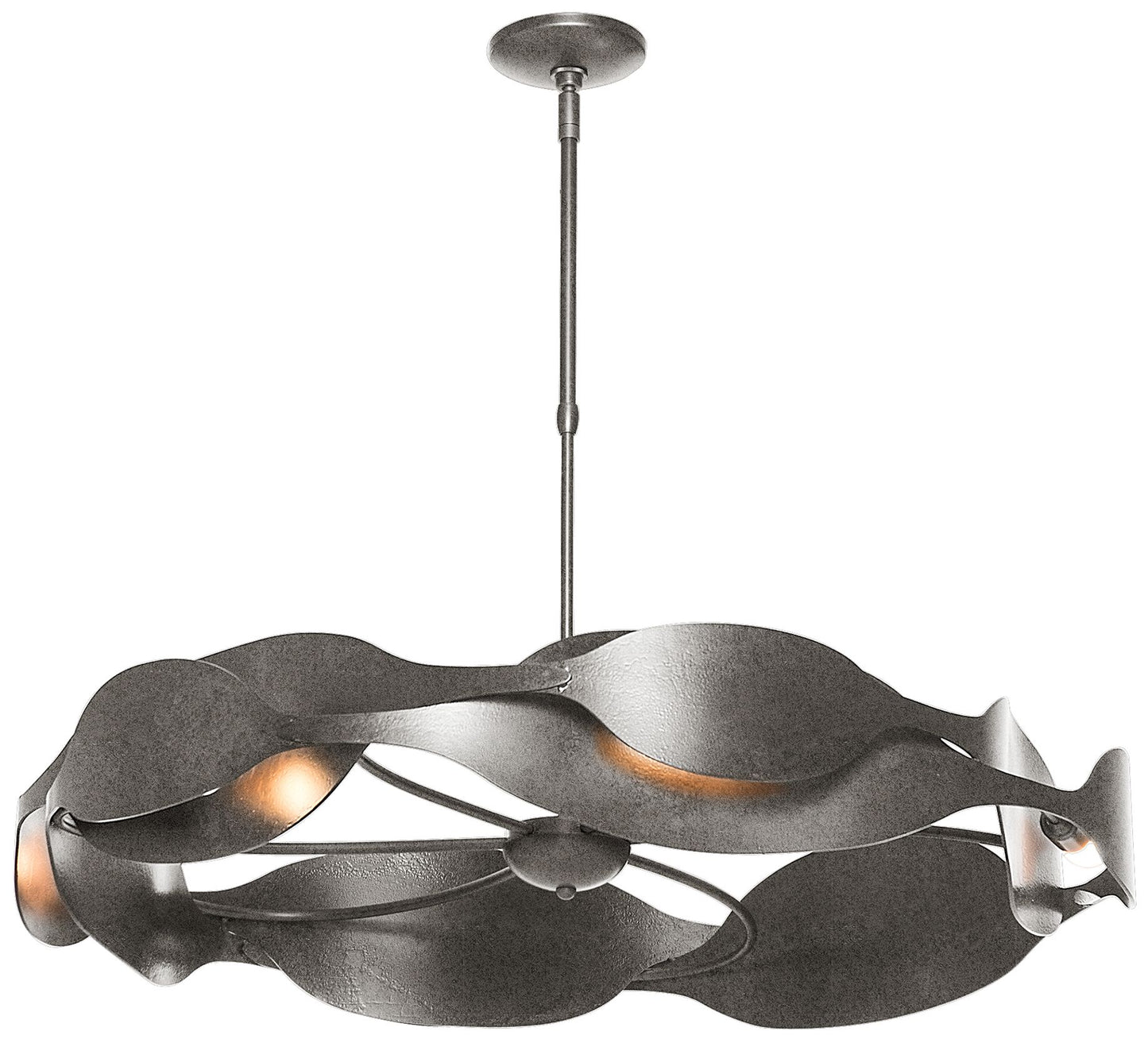 Hubbardton Forge Waves 34.2" Wide Natural Iron Finish Modern Pendant