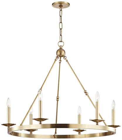 Hudson Valley Allendale 35 3/4"W Brass 6-Light Chandelier