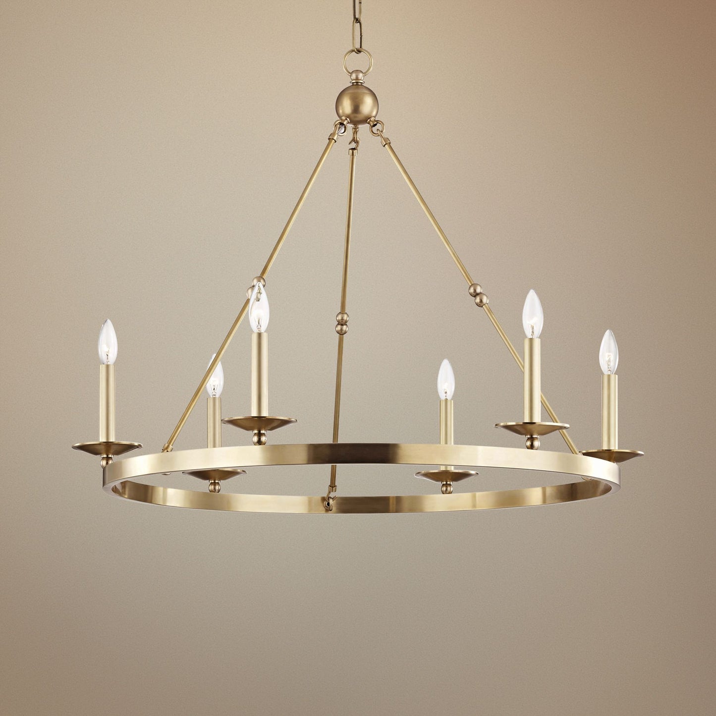 Hudson Valley Allendale 35 3/4"W Brass 6-Light Chandelier