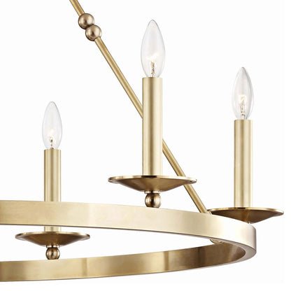 Hudson Valley Allendale 35 3/4"W Brass 6-Light Chandelier