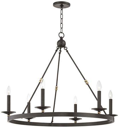 Hudson Valley Allendale 35 3/4"W Bronze 6-Light Chandelier