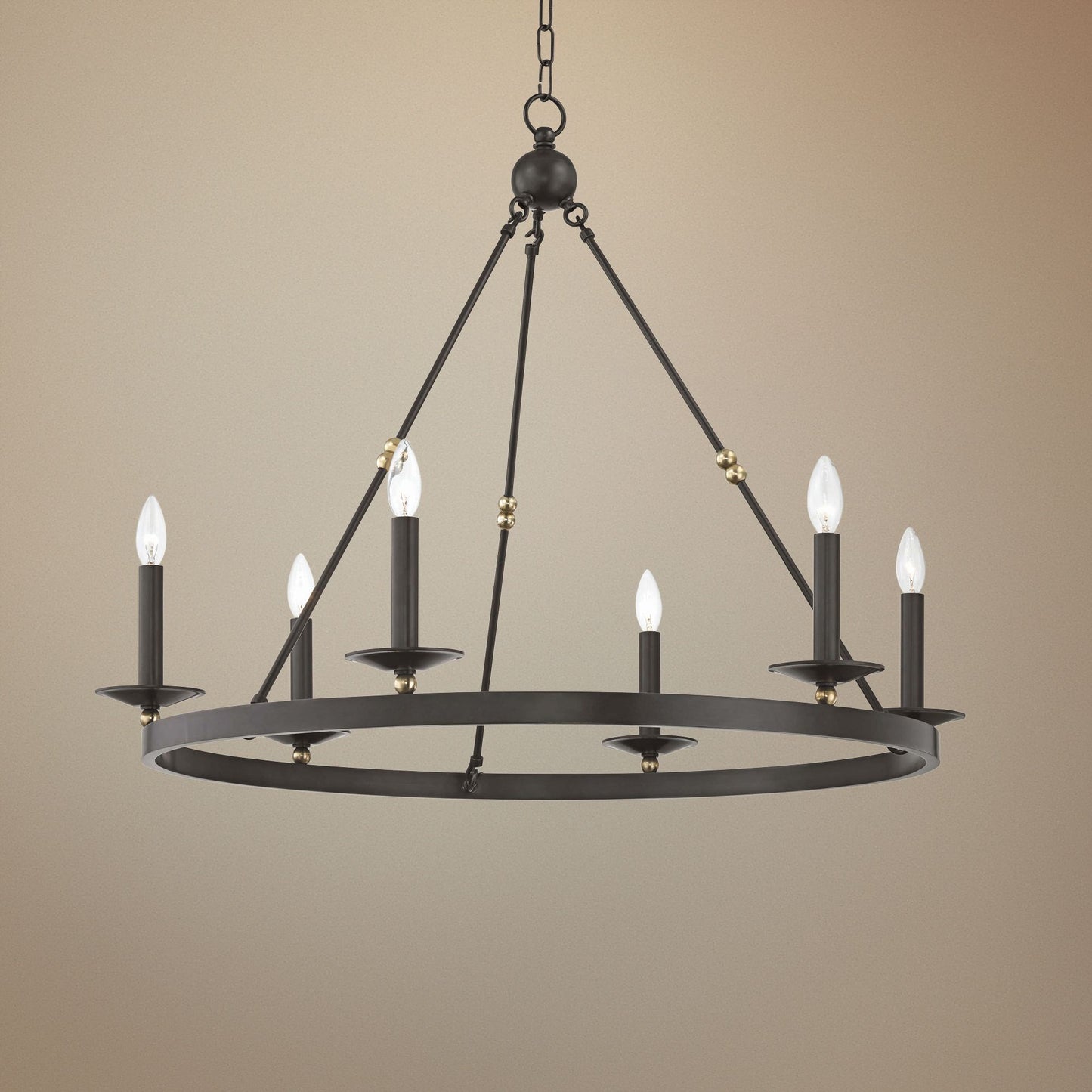 Hudson Valley Allendale 35 3/4"W Bronze 6-Light Chandelier