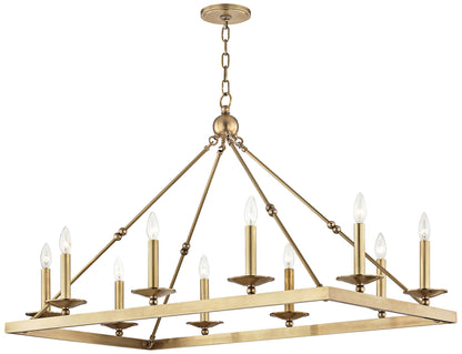 Hudson Valley Allendale 44 1/2"W Brass 10-Light Chandelier