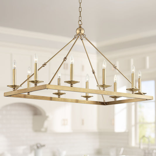 Hudson Valley Allendale 44 1/2"W Brass 10-Light Chandelier